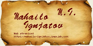 Mahailo Ignjatov vizit kartica